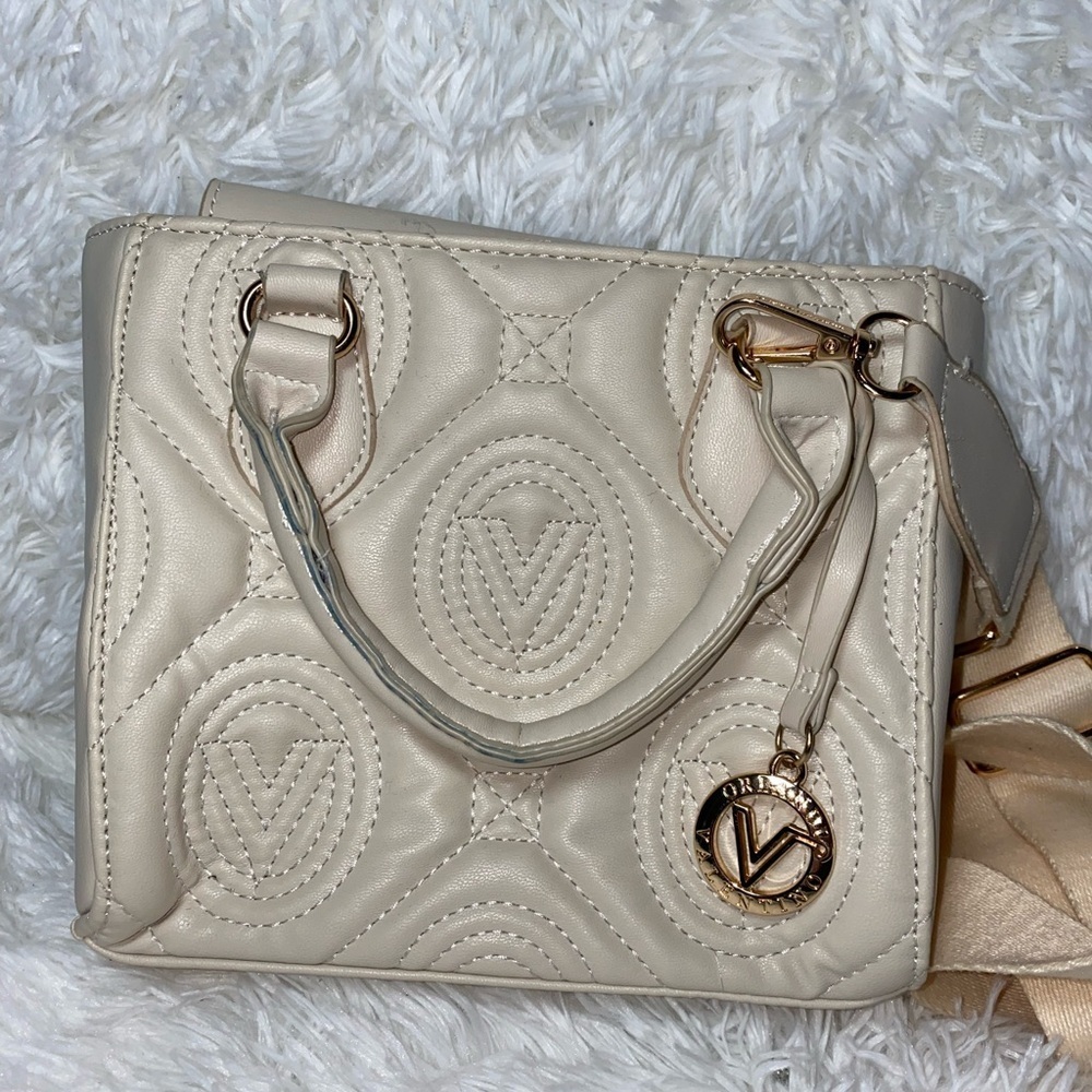 Valentino Orlandi Cream Quilted Women's Crossbody Bag